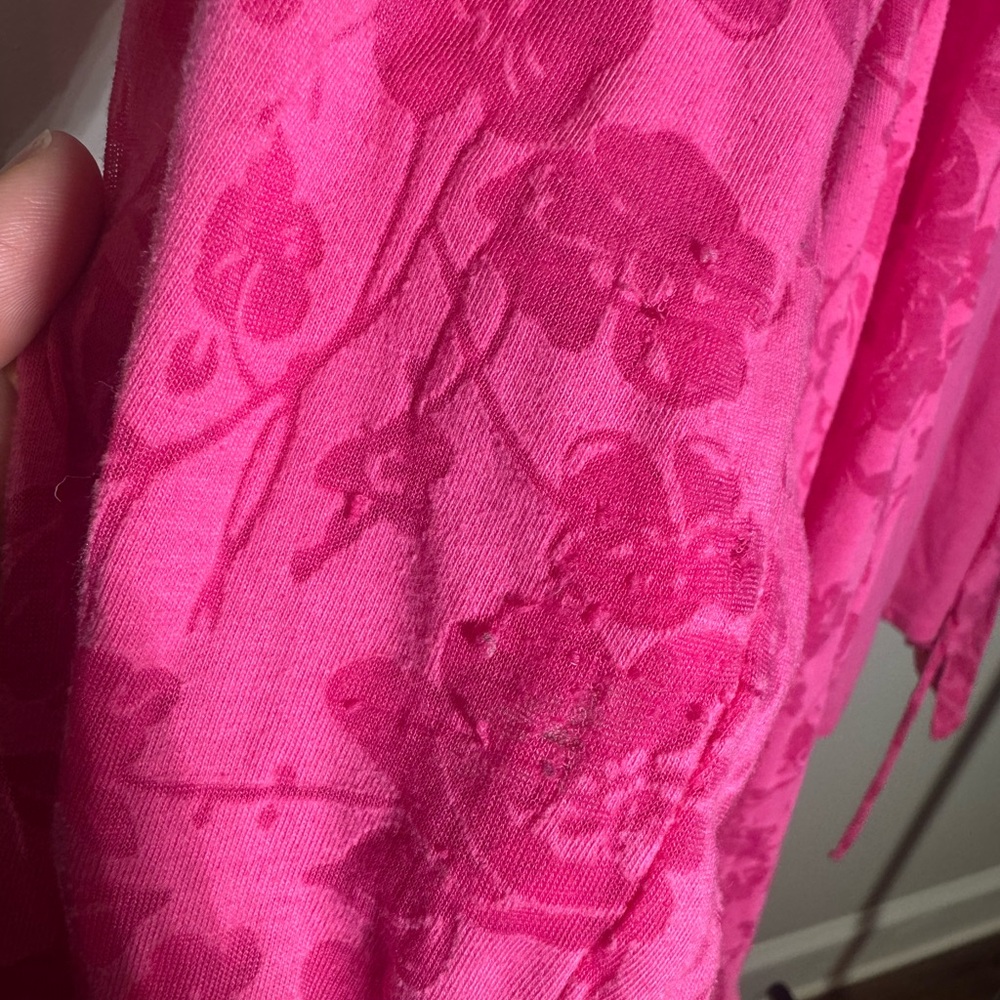 Vintage Pink Floral Cardigan Top With Camisole Attached Size Large 90s Boho - Picture 6 of 9